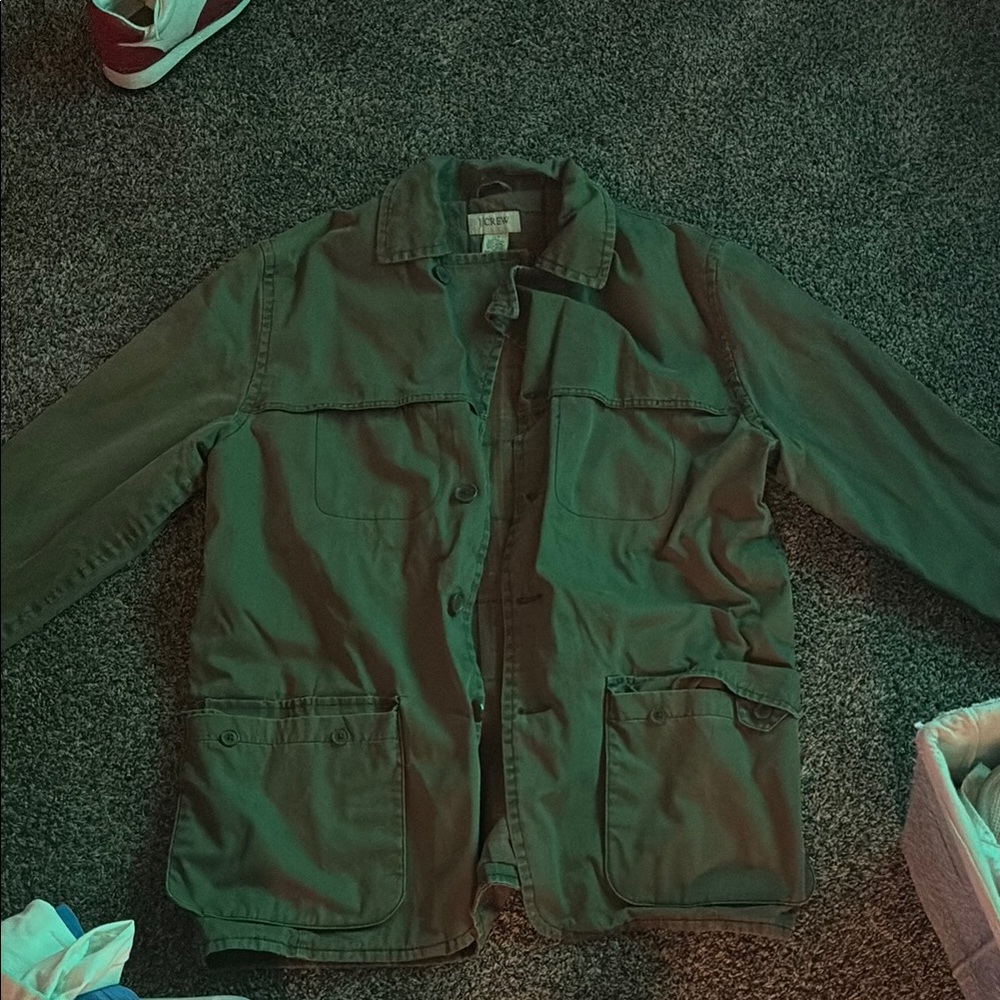 Khaki Military Style Jacket with flannel lining